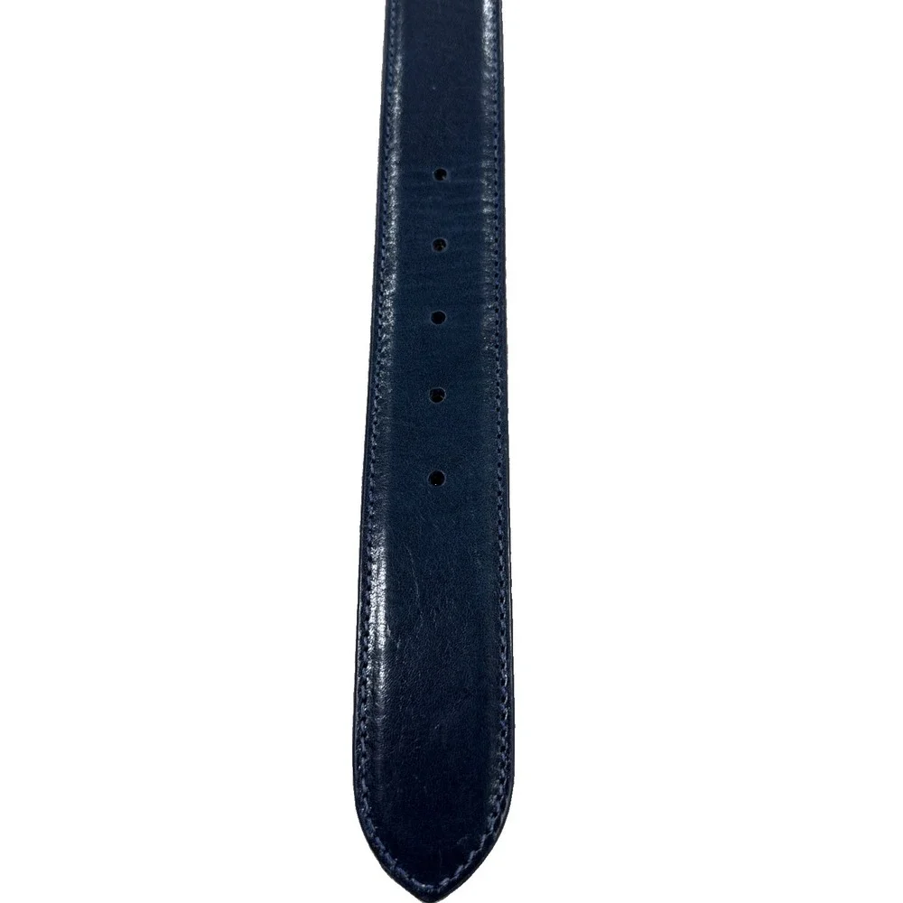 Links & Kings Belt Men's 36 Navy Blue Italian Leather Golf Made USA 1.5